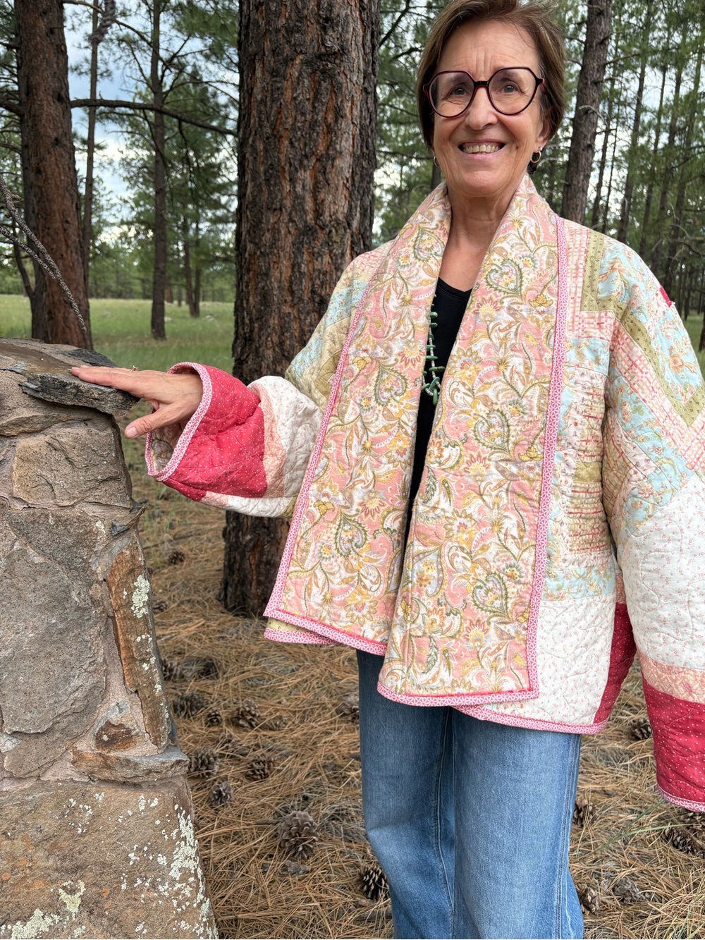 Upcycled quilted jacket - 2 pockets reversible